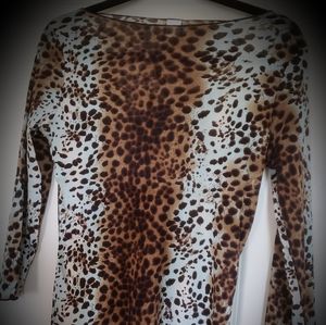 CAMAIEU Mesh EUR Stretchy Blouse tiger and #Cheetah print semisheer